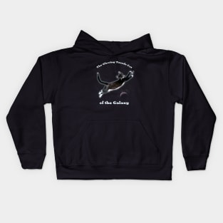 The Glowing Tuxedo Cat of the Galaxy Kids Hoodie